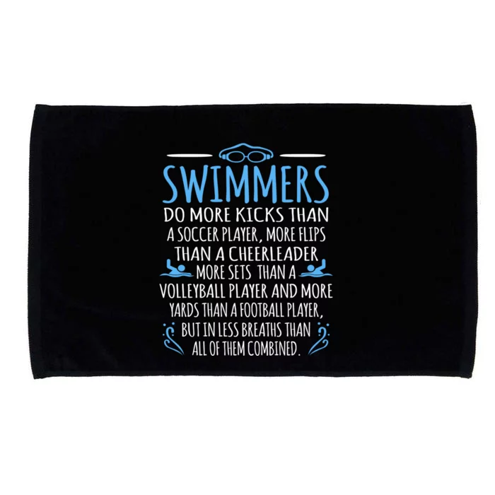 Swimmers Facts Funny Swimming Swim Coach Graphic Gift Microfiber Hand Towel