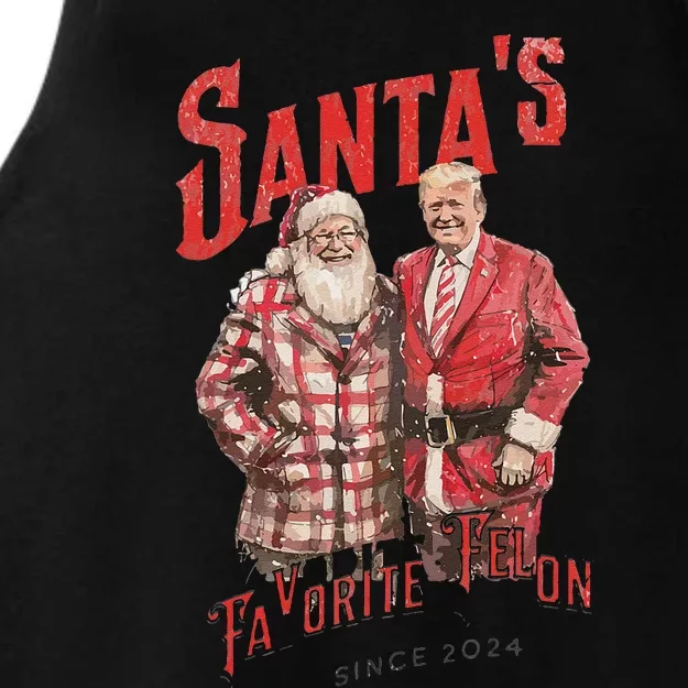 Santa’S Favorite Felon Trump 2024 Funny Maga Ladies Tri-Blend Wicking Tank