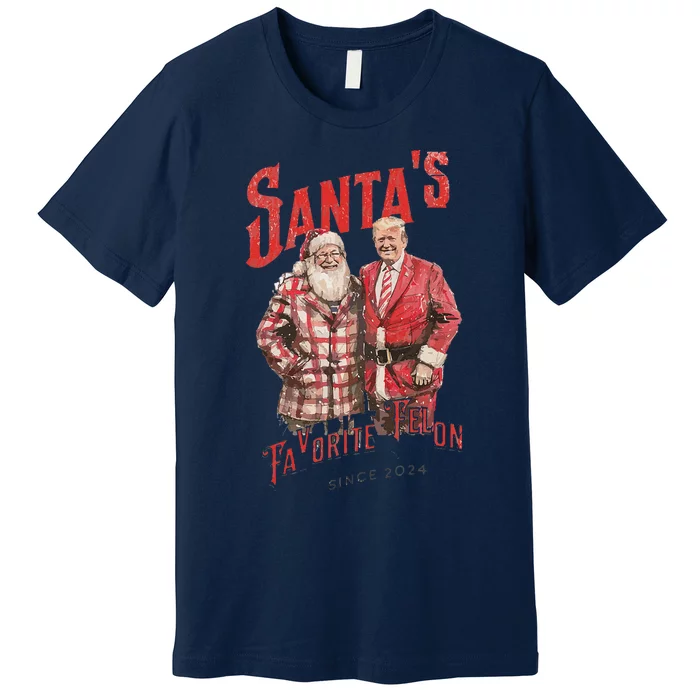 Santa’S Favorite Felon Trump 2024 Funny Maga Premium T-Shirt