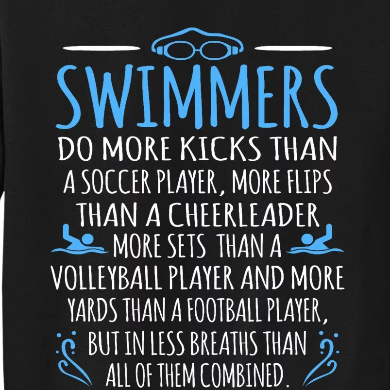 Swimmers Facts Funny Swimming Swim Coach Graphic Sweatshirt