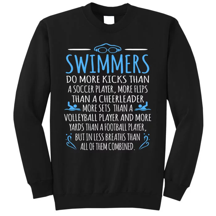 Swimmers Facts Funny Swimming Swim Coach Graphic Sweatshirt