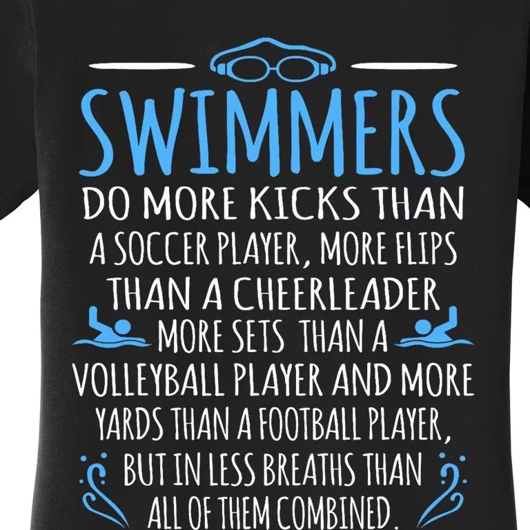 Swimmers Facts Funny Swimming Swim Coach Graphic Women's T-Shirt