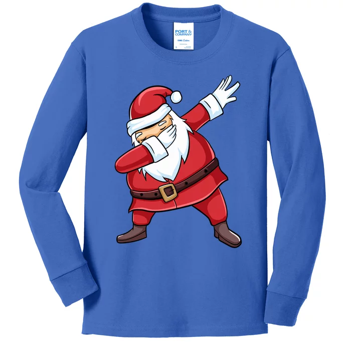 Squad Friends Funny Xmas Costume Christmas Dabbing Santa Funny Gift Kids Long Sleeve Shirt