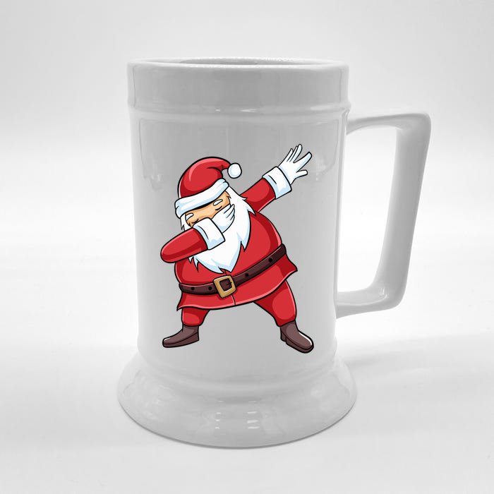 Squad Friends Funny Xmas Costume Christmas Dabbing Santa Funny Gift Front & Back Beer Stein