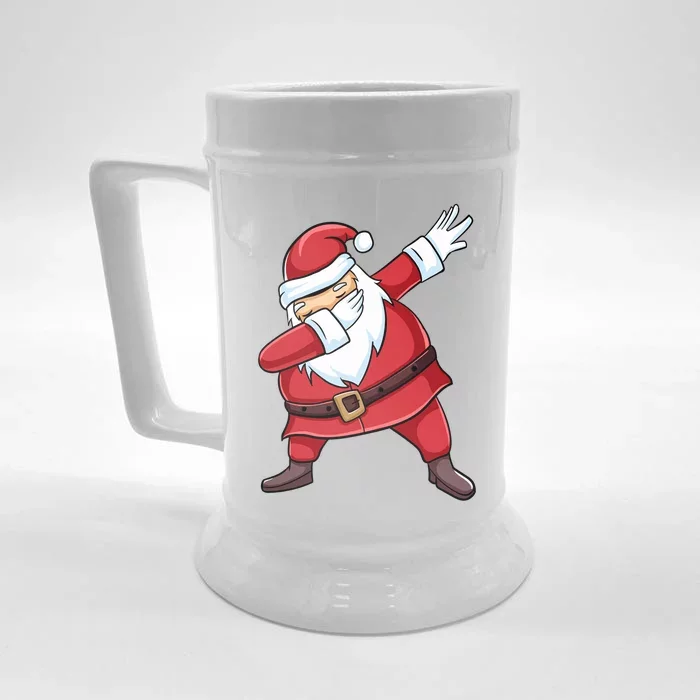 Squad Friends Funny Xmas Costume Christmas Dabbing Santa Funny Gift Front & Back Beer Stein