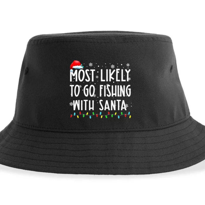 Santa's Favorite Fishing Buddy Christmas Gift Sustainable Bucket Hat