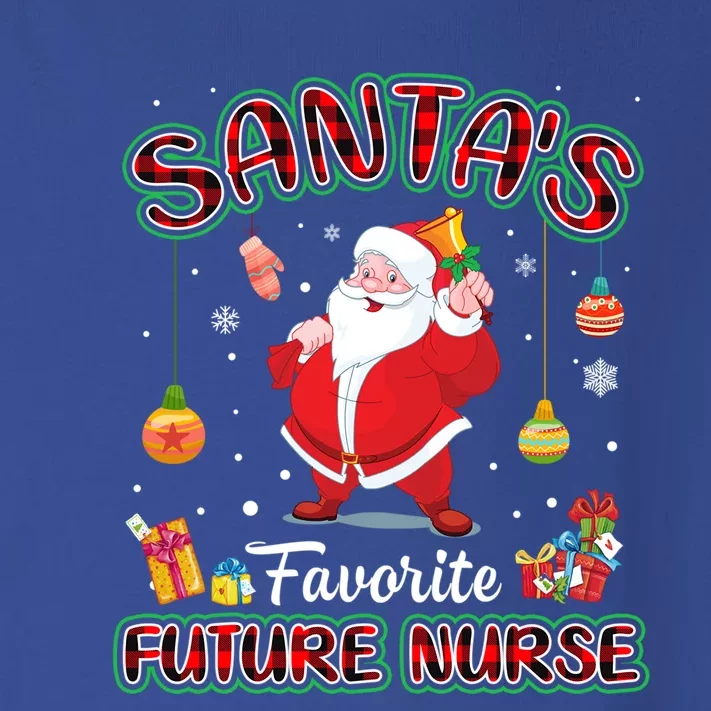 Santas Favorite Future Nurse Santa Red Plaid Christmas Gift Toddler Long Sleeve Shirt