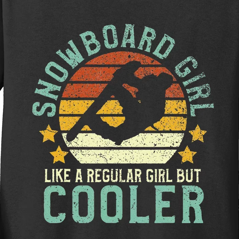 Snowboard  Funny Female Snowboarding & Snowboarder Kids Long Sleeve Shirt