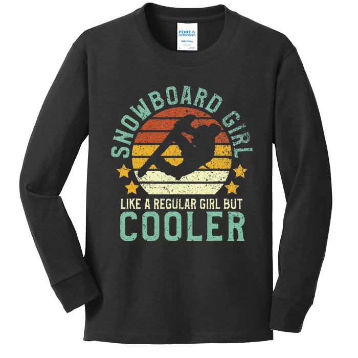 Snowboard  Funny Female Snowboarding & Snowboarder Kids Long Sleeve Shirt