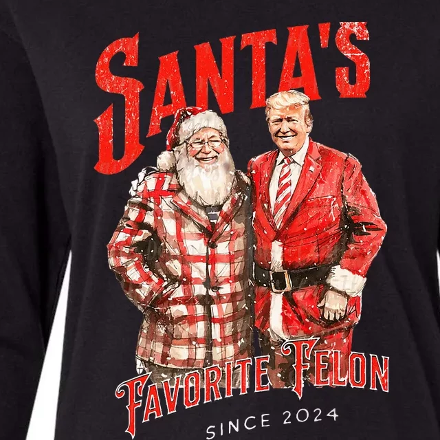 SantaS Favorite Felon Since 2024 Christmas Xmas Funny Trump Womens Cotton Relaxed Long Sleeve T-Shirt