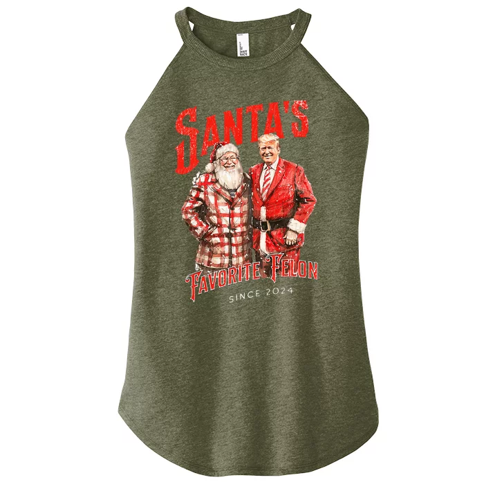 SantaS Favorite Felon Since 2024 Christmas Xmas Funny Trump Women’s Perfect Tri Rocker Tank