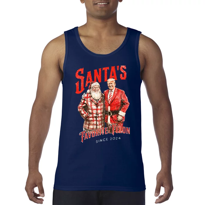 SantaS Favorite Felon Since 2024 Christmas Xmas Funny Trump Tank Top