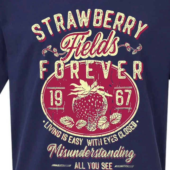 Strawberry Fields Forever Gift For Music Lovers Sueded Cloud Jersey T-Shirt