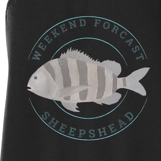 Sheepshead Fishing Fisherman Design Women's Racerback Tank