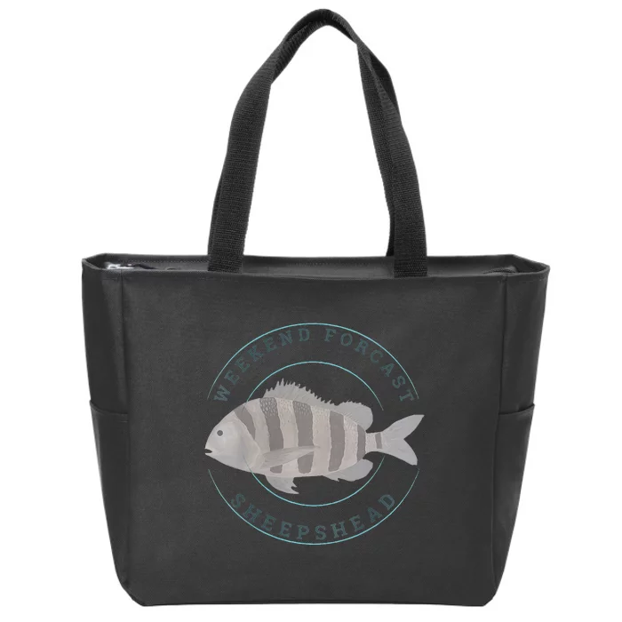 Sheepshead Fishing Fisherman Design Zip Tote Bag