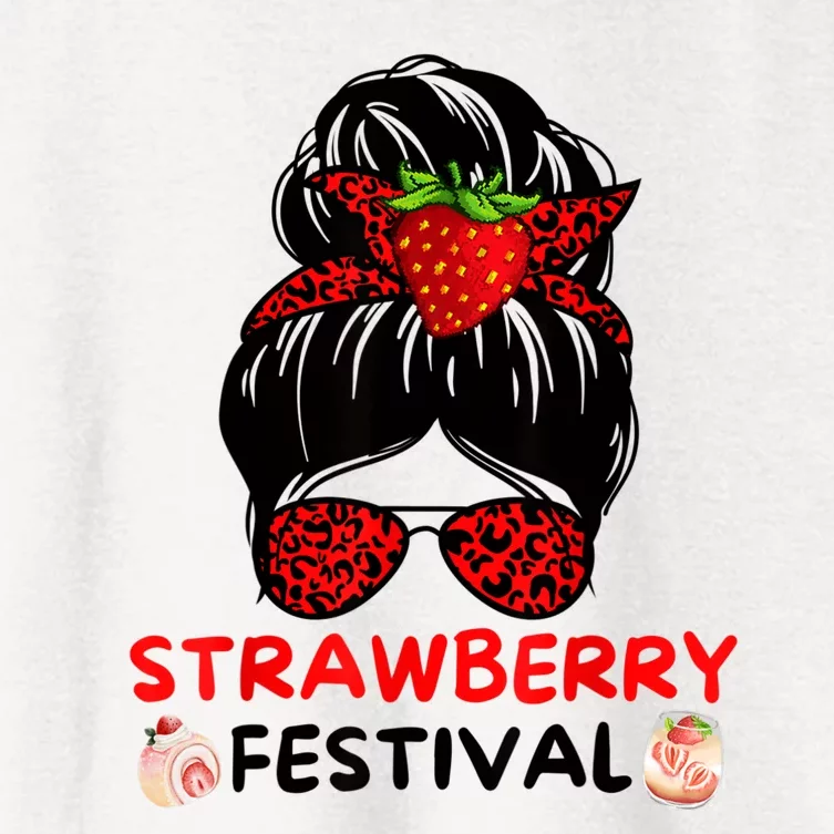 Strawberry Festival Fruit Lover Mom Girl Cute Gifts Women's Crop Top Tee