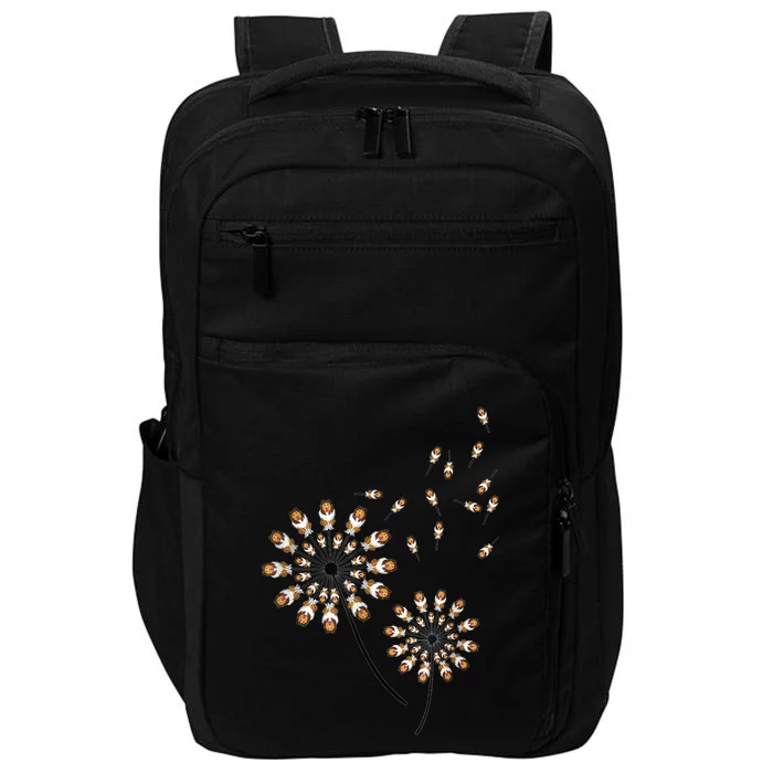 Sheltie Flower Fly Dandelion Funny Dog Lover For Mom Impact Tech Backpack