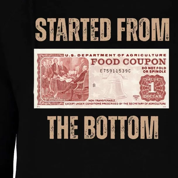 Started From Food Stamp Amounts In Each State The Bottom Womens Funnel Neck Pullover Hood