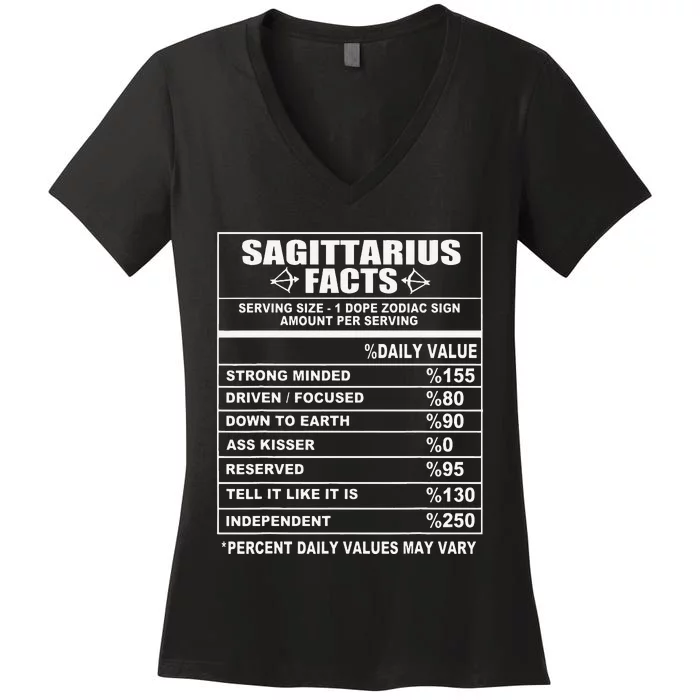 Sagittarius Facts Funny Sagittarius Women's V-Neck T-Shirt