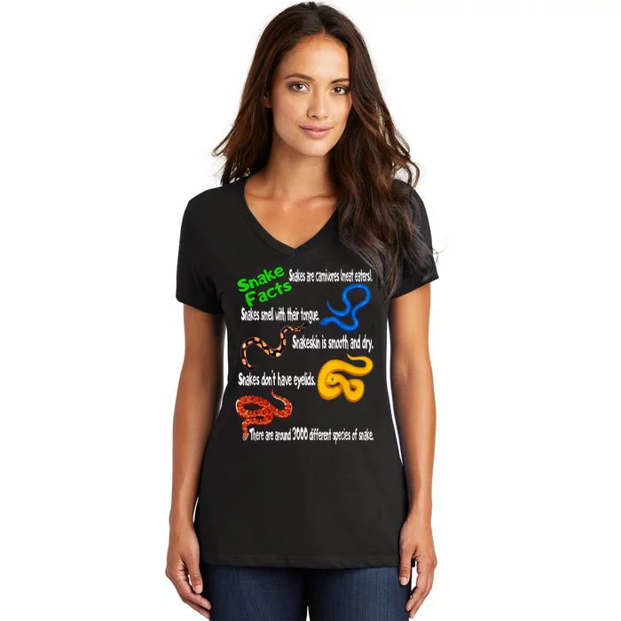 Snake Facts & Funny Boy Girl Toddlers Snake Lover Women's V-Neck T-Shirt