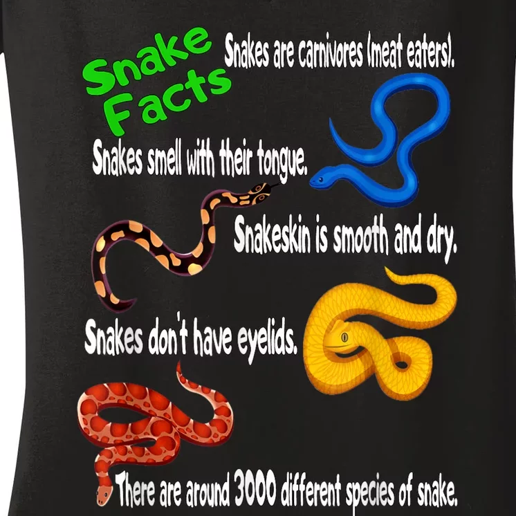 Snake Facts & Funny Boy Girl Toddlers Snake Lover Women's V-Neck T-Shirt