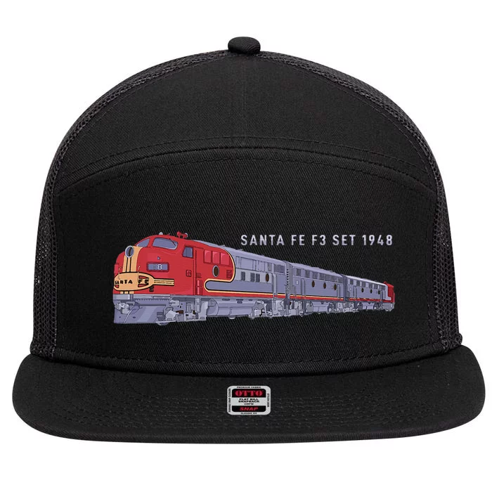 Santa Fe F3 Set 1948 Carbody Locomotive Train Railfan 7 Panel Mesh Trucker Snapback Hat