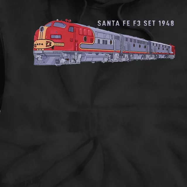 Santa Fe F3 Set 1948 Carbody Locomotive Train Railfan Tie Dye Hoodie