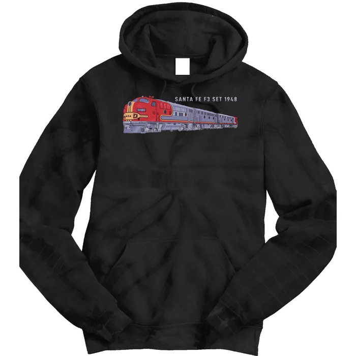 Santa Fe F3 Set 1948 Carbody Locomotive Train Railfan Tie Dye Hoodie