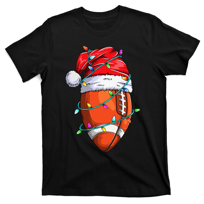 Santa Football Festive Christmas Sports Gear T-Shirt