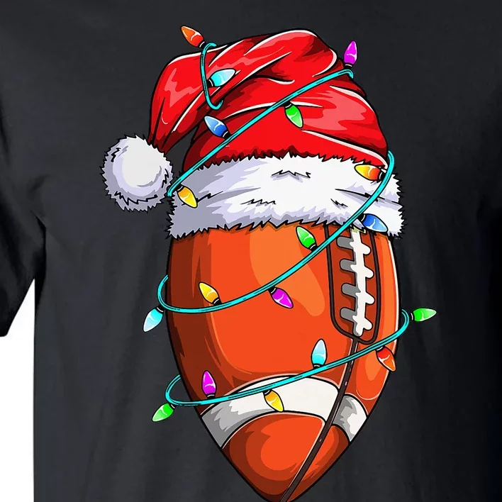 Santa Football Festive Christmas Sports Gear Tall T-Shirt