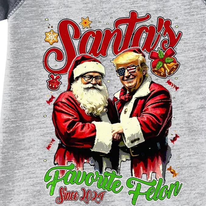 SantaS Favorite Felon Since 2024 Christmas Xmas Infant Baby Jersey Bodysuit