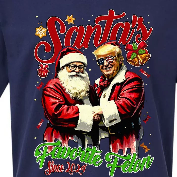 SantaS Favorite Felon Since 2024 Christmas Xmas Sueded Cloud Jersey T-Shirt