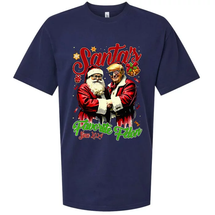 SantaS Favorite Felon Since 2024 Christmas Xmas Sueded Cloud Jersey T-Shirt