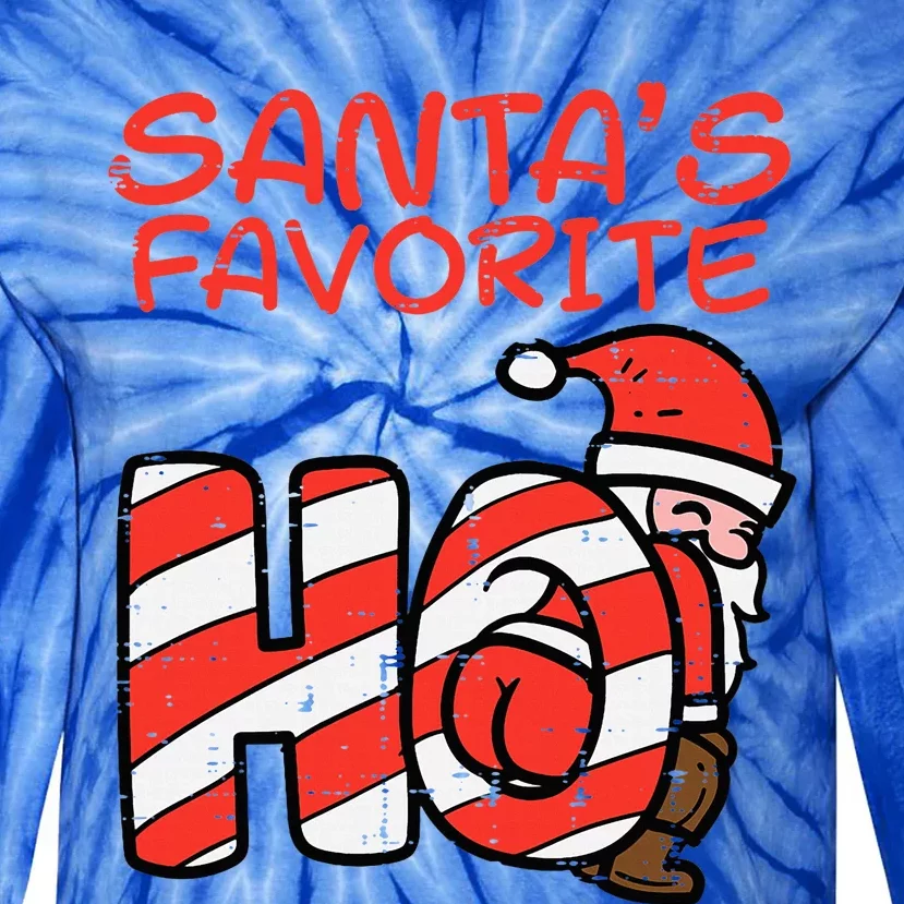 Santas Favorite Funny Naughty Adult Christmas Xmas Tie-Dye Long Sleeve Shirt