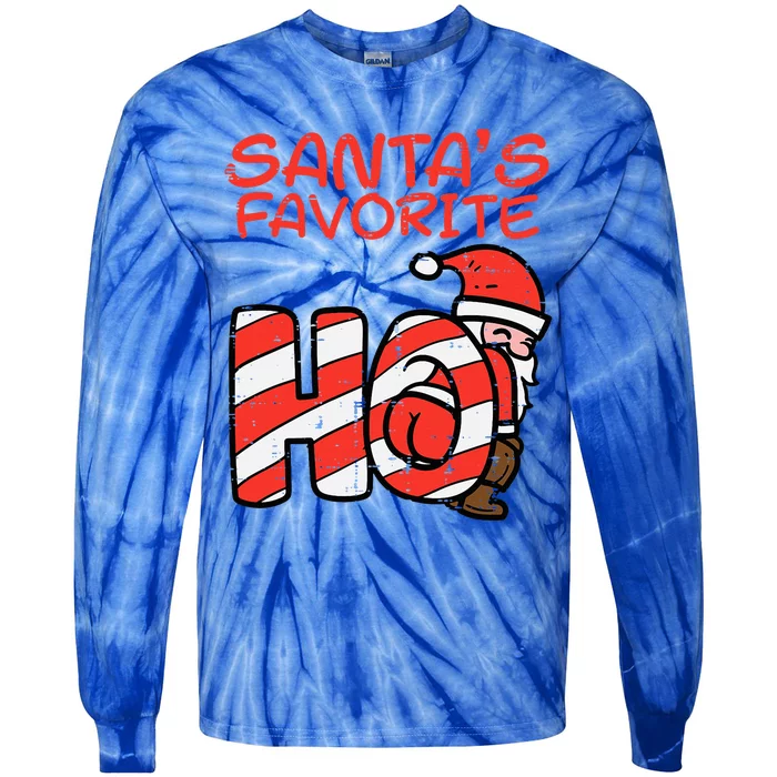 Santas Favorite Funny Naughty Adult Christmas Xmas Tie-Dye Long Sleeve Shirt