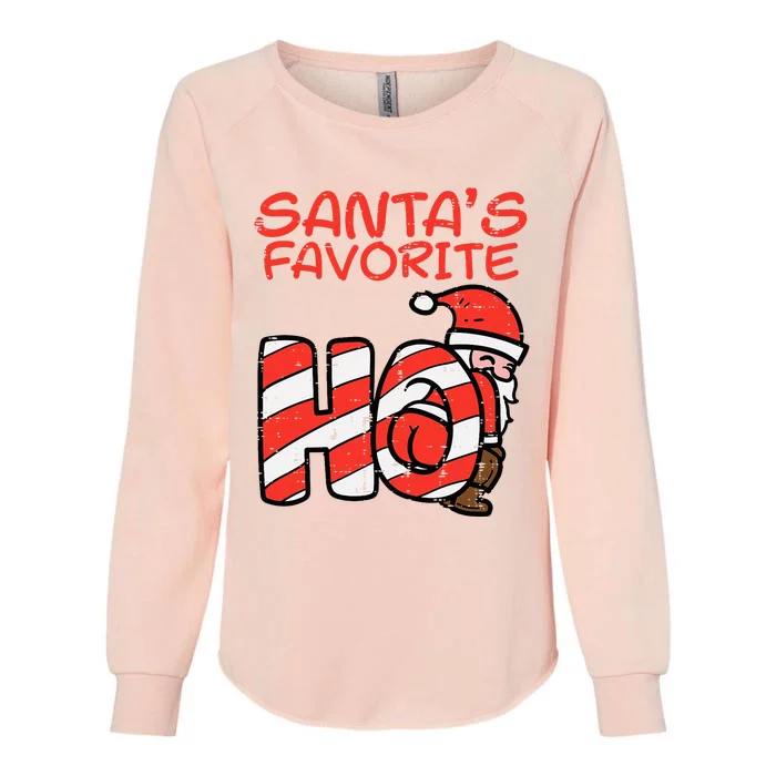 Santas Favorite Funny Naughty Adult Christmas Xmas Womens California Wash Sweatshirt