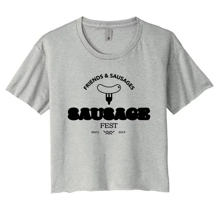 Sausage Fest Funny Gift Sausage Gift Women's Crop Top Tee