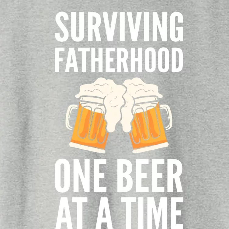 Surviving Fatherhood Funny Father Cute Gift Women's Crop Top Tee