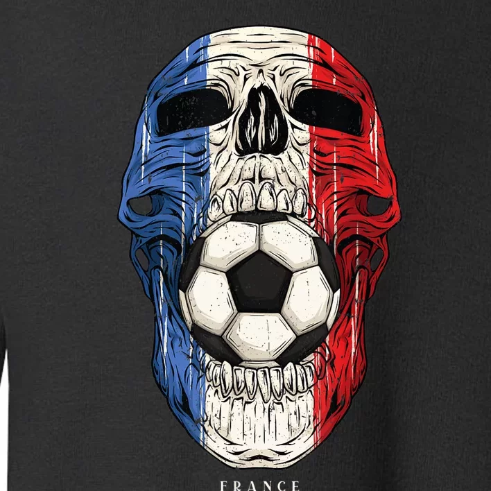 Skull France Football Soccer Jersey French Flag Toddler Sweatshirt