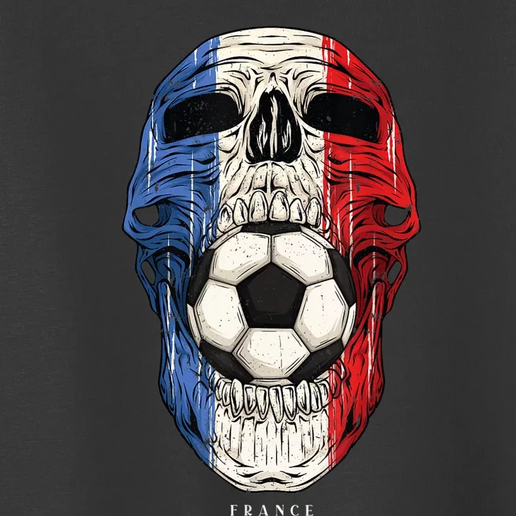 Skull France Football Soccer Jersey French Flag Toddler T-Shirt