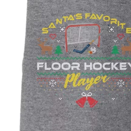 Santas Favorite Floor Hockey Player Ugly Christmas Sweater Gift Doggie 3-End Fleece Hoodie