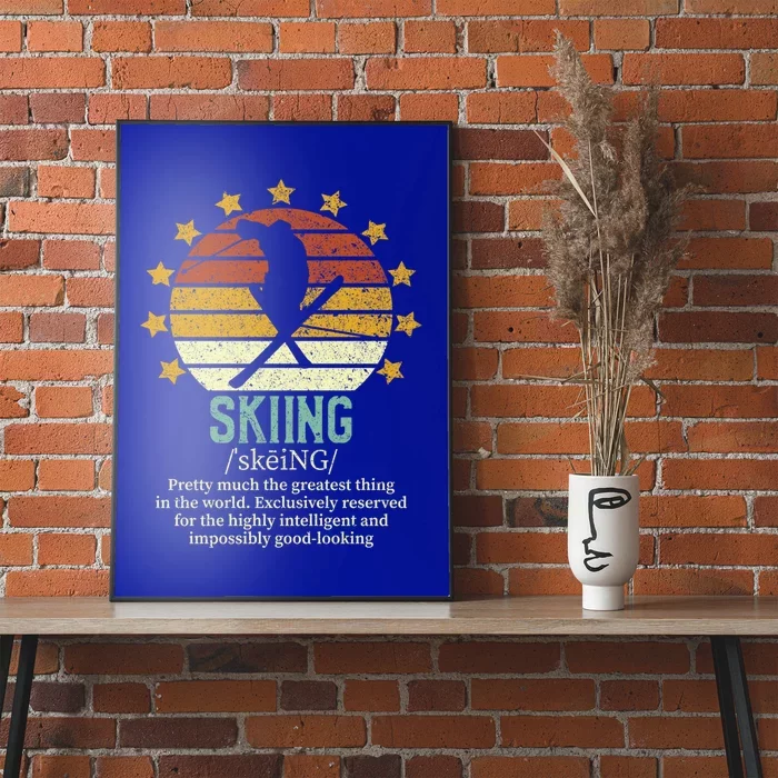 Skiing Funny Fake Definition Ski Lover Downhill Skier Gift Poster