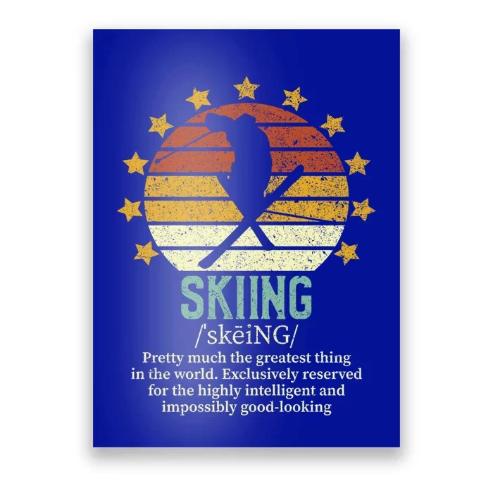 Skiing Funny Fake Definition Ski Lover Downhill Skier Gift Poster