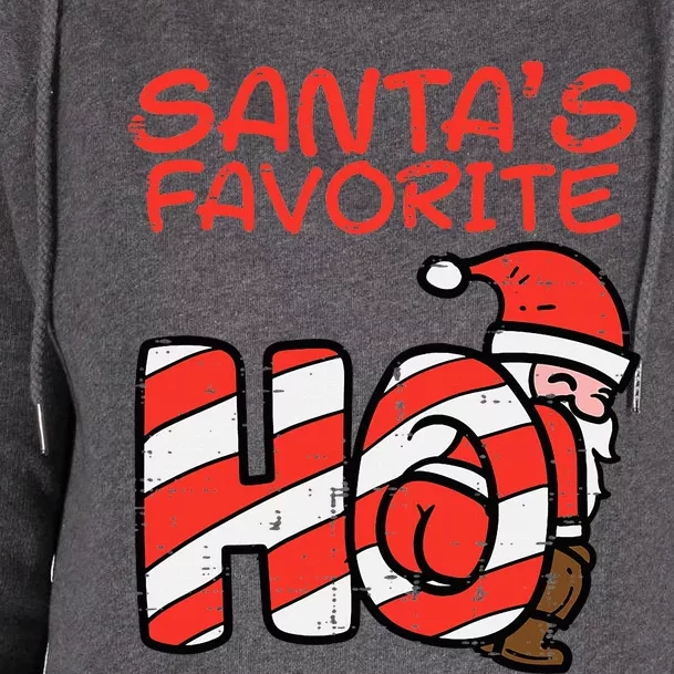 Santas Favorite Funny Naughty Adult Christmas Xmas Womens Funnel Neck Pullover Hood