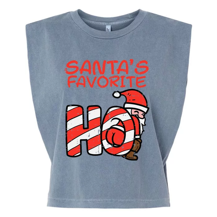 Santas Favorite Funny Naughty Adult Christmas Xmas Garment-Dyed Women's Muscle Tee