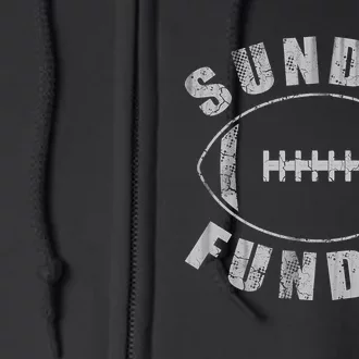 Sunday Funday Football Sports Full Zip Hoodie