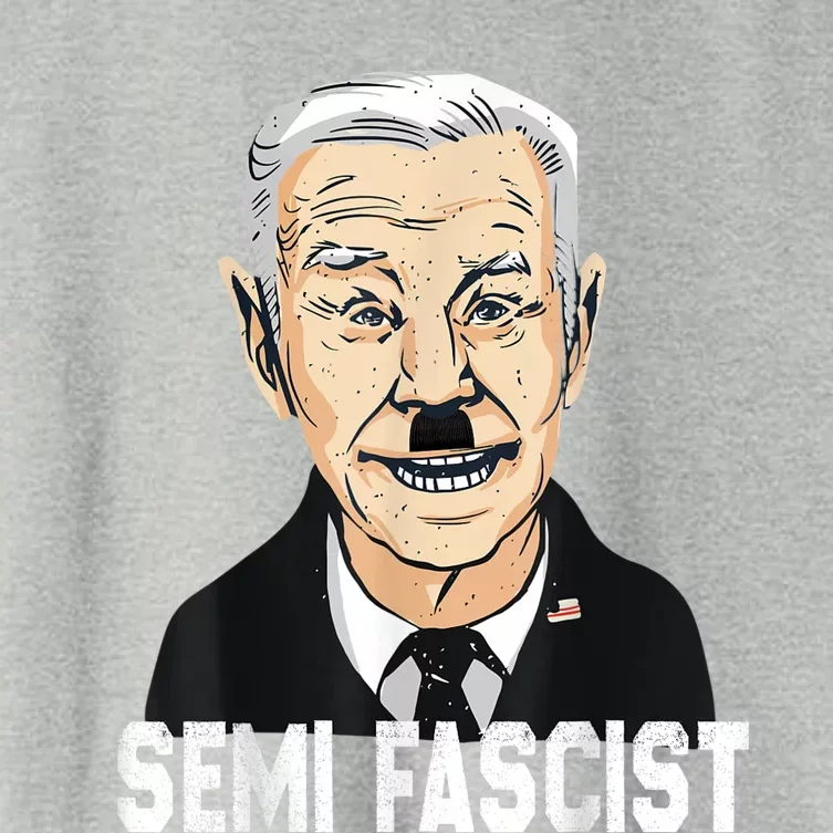 Semi Fascist Funny Political Humor Biden Quotes Women's Crop Top Tee