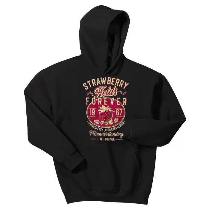 Strawberry Fields Forever Gift For Music Lovers Kids Hoodie