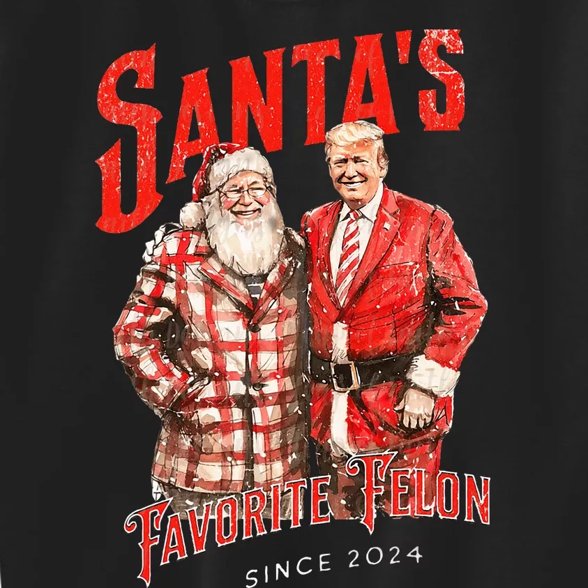 SantaS Favorite Felon Since 2024 Christmas Xmas Kids Sweatshirt