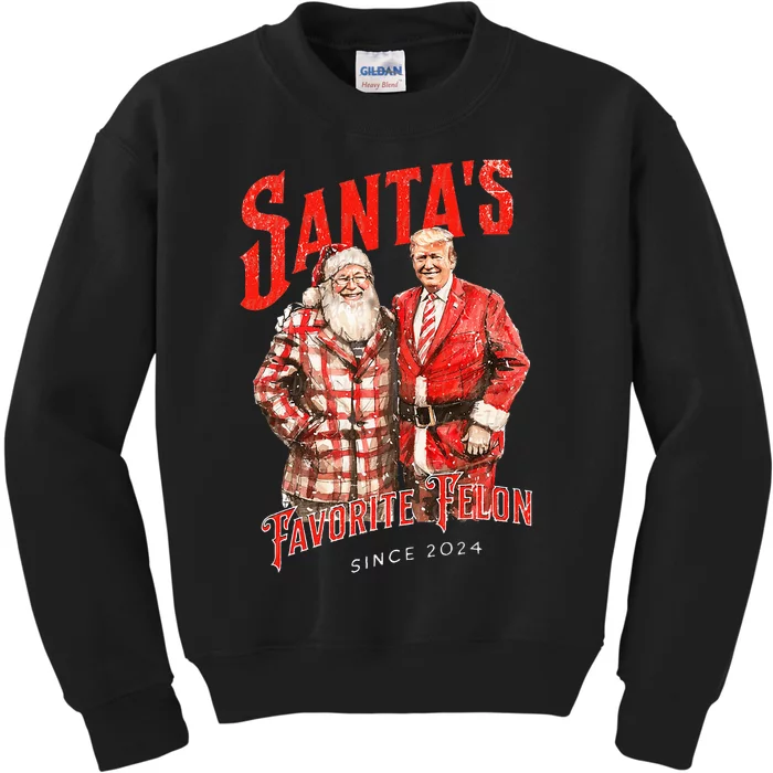 SantaS Favorite Felon Since 2024 Christmas Xmas Kids Sweatshirt